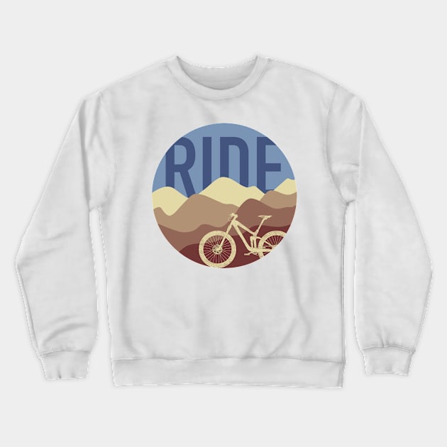 Ride MTB - Mountain Bike Vintage Colors Crewneck Sweatshirt by TheWanderingFools